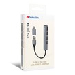 Verbatim 4 in 1 Type-C Adaptor USB2.0 Hub (Grey)