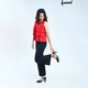 Kudos Floral Chiffon Woman Blouse White B-002 Medium