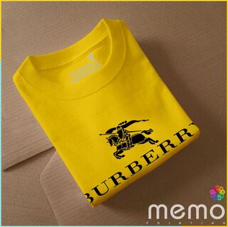 memo ygn Burberry unisex Printing T-shirt DTF Quality sticker Printing-Yellow (Small)