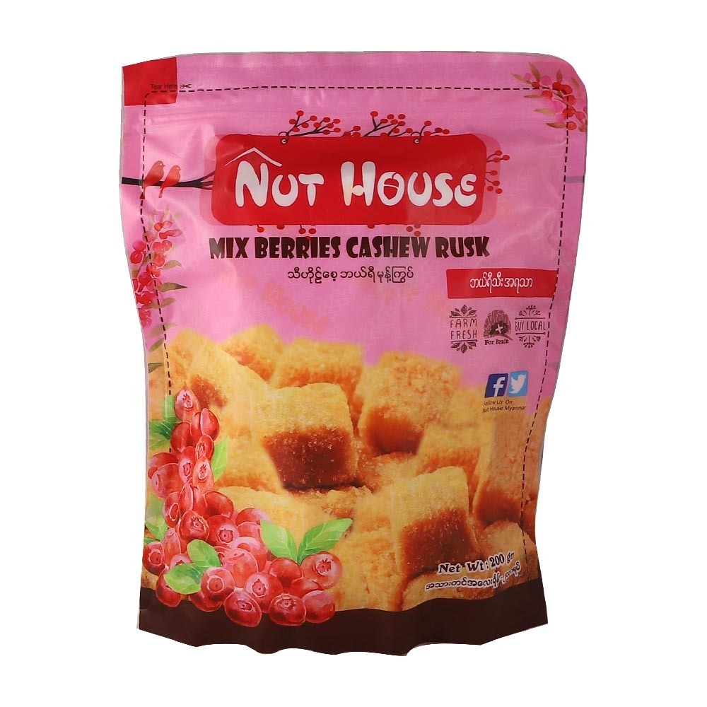 Nut House Mix Berries Cashew Rusk 200G