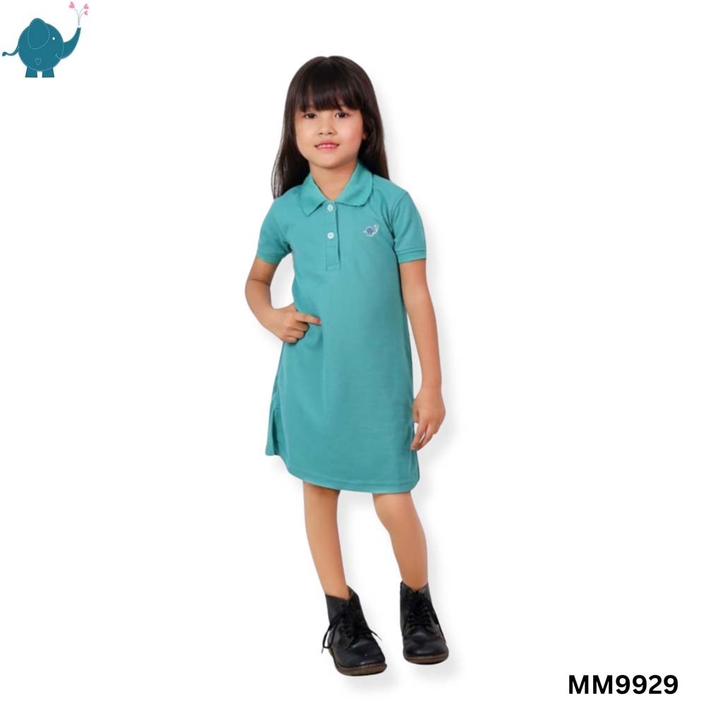 Max & Mia Kids Girl Polo Dress MM9929 Green Small