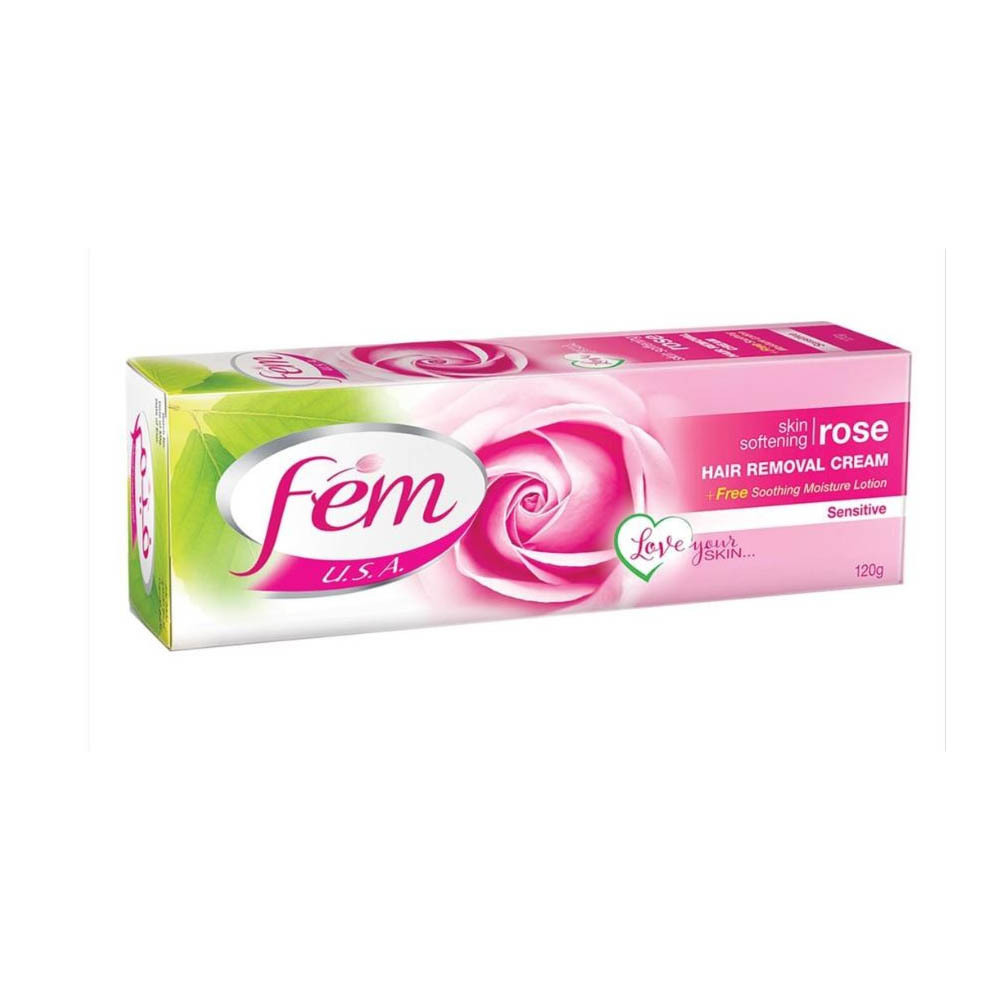 Fem Hair Removal Cream Skin Softening Rose 120G