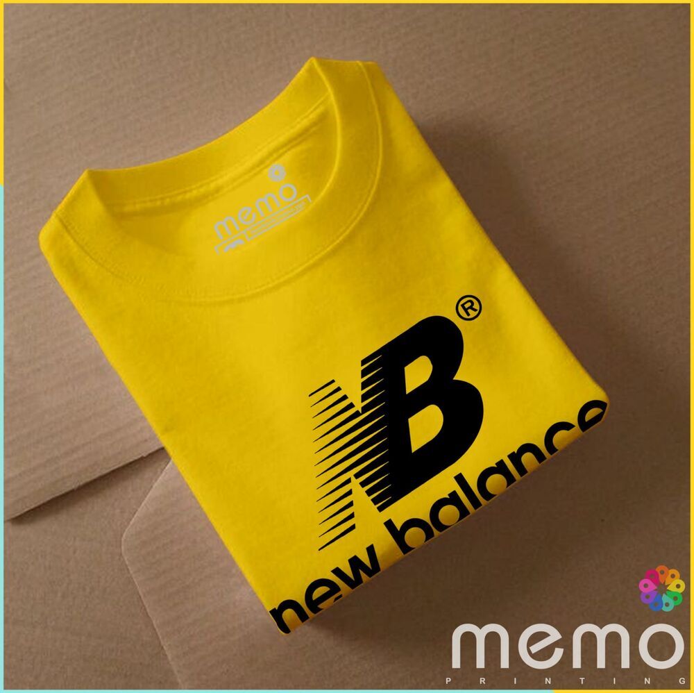 memo ygn New balance unisex Printing T-shirt DTF Quality sticker Printing-Yellow (Medium)