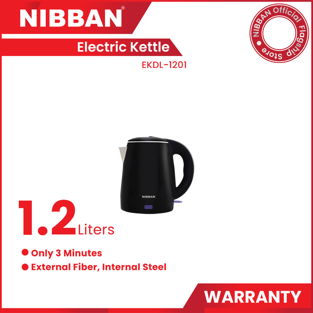 NIBBAN 1.2L Double Layer Electric Kettle EKDL1201