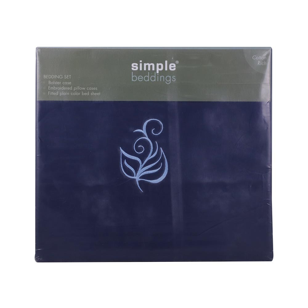 Simple Bed Sheet 5PCS 6 X 6.5FT x 9IN D-Blue(Fit)