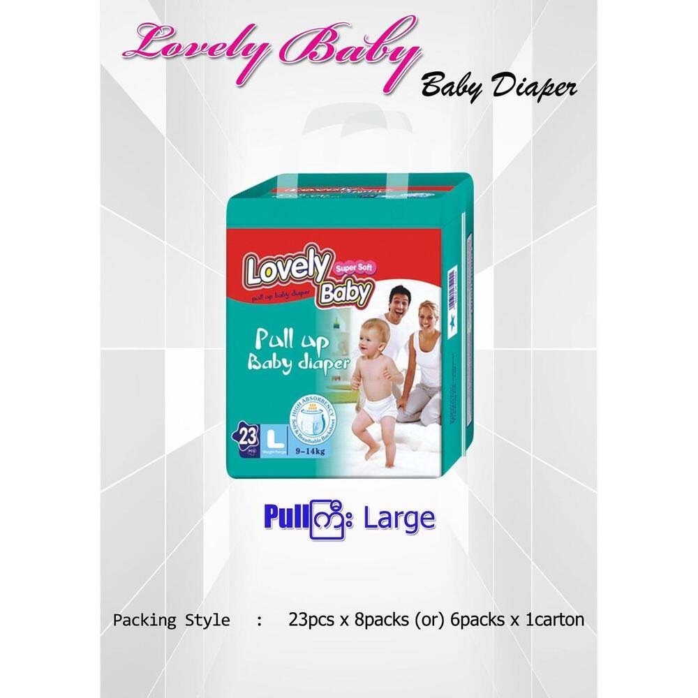 Lovely Baby  Pull Up Baby Diaper Large (9-14KG) 23PCS