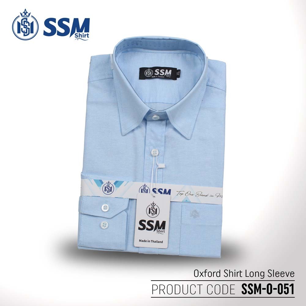 Oxford Shirt Long Sleeve SSM-O-P-L-051 (Light Sky Blue) Double Extra Large