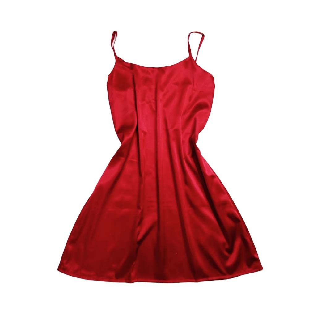 Bambi Lady Silk Night Dress AA0029 Red Large