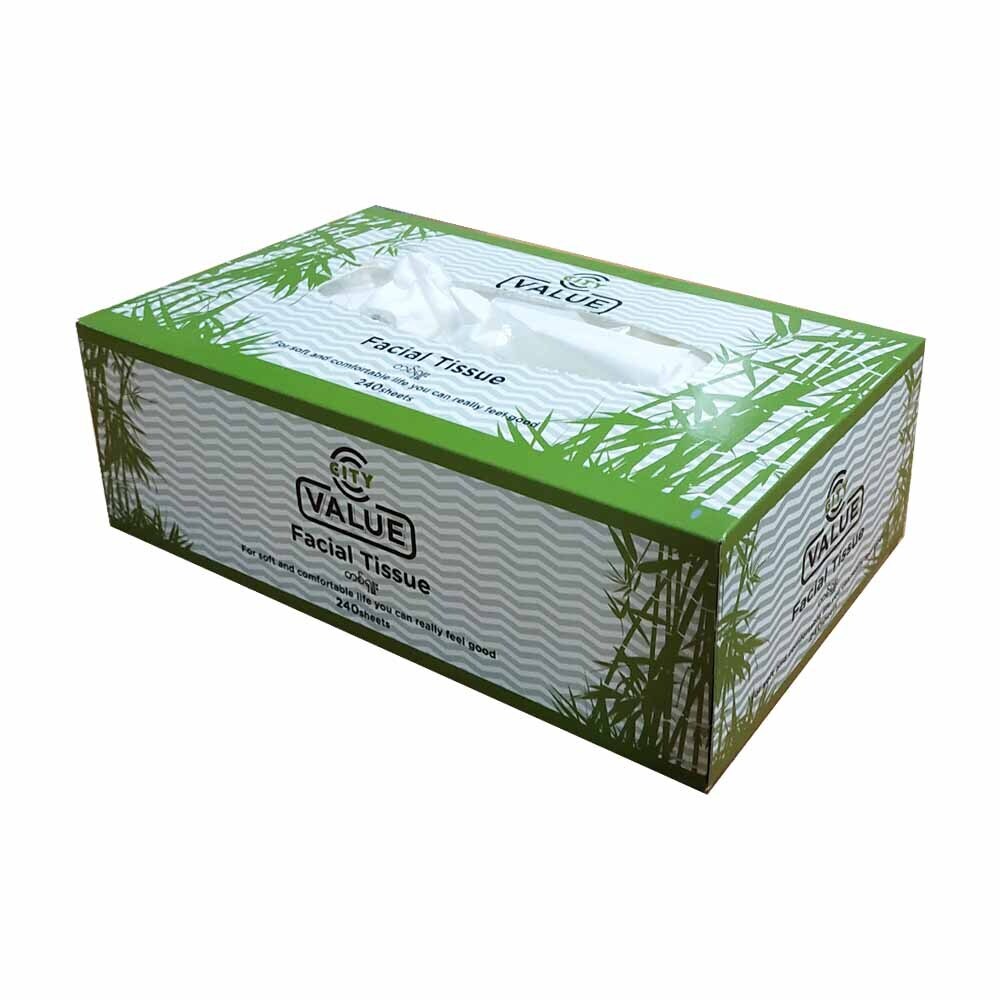 City Value Facial Tissue Box 3Ply 240 Sheets