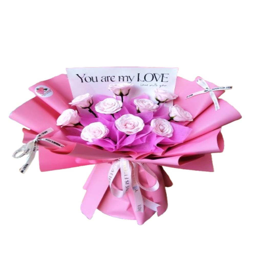 Floral District Light Pink Artificial Rose Bouquet