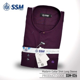 Madarin Collar Shirt Long Sleeve SSM-O-M-L-021 (Denim Blue) Double Extra Large