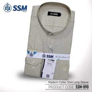 Madarin Collar Shirt Long Sleeve SSM-O-M-L-007 (Pale Yellow) Extra Large