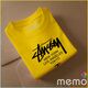 memo ygn Stussy unisex Printing T-shirt DTF Quality sticker Printing-Yellow (Large)