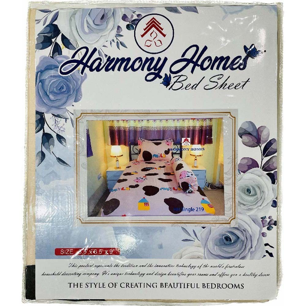 Harmoy Homes Bed Sheet Single (3.5' x 6.5' x 9") HH Single 219