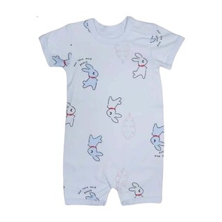 Te Te & Ta Ta Short Romper Short Sleeves White 6-9 Months (3Pcs/1Set) KRP-S101