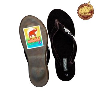 Sin Pauk Men Velvet Slipper (Black,No-13) SPM-014