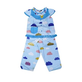 Bambi Baby Night Wear Silk Cotton One Set BAMBI_BABY07_1 Sky Blue (7 Years)