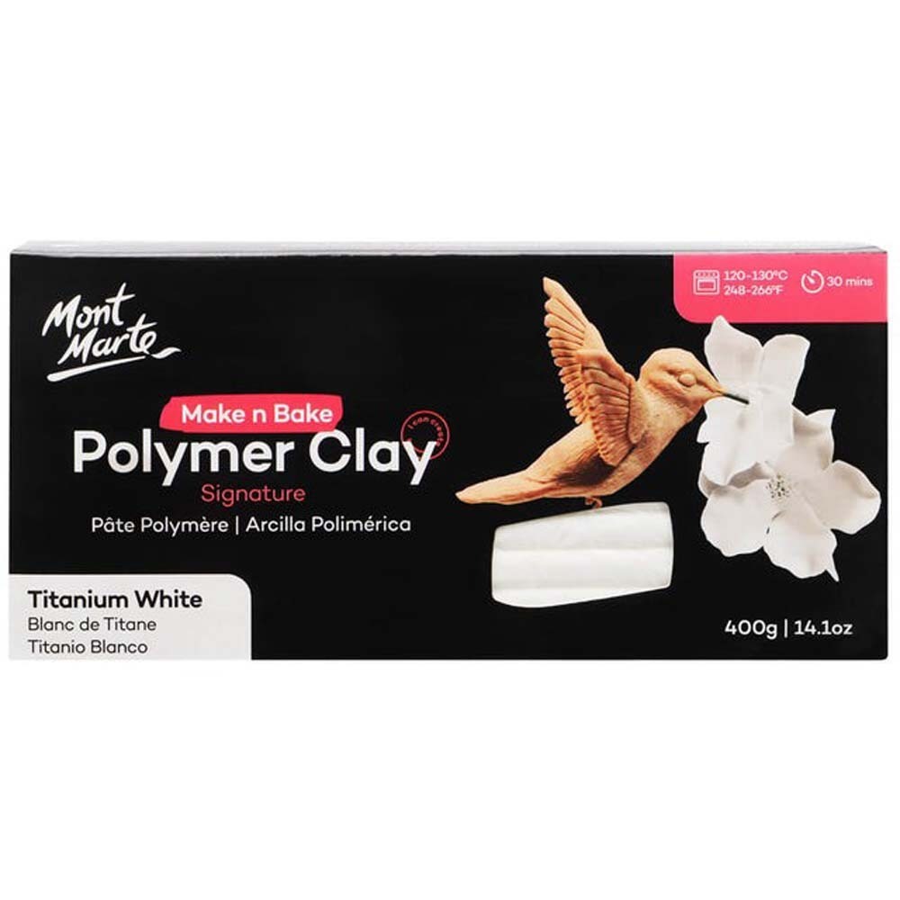 MM Make N Bake Polymer Clay 400G - Titanium White