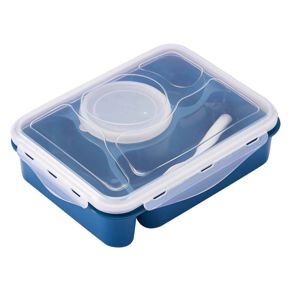 Food Container Lunch Box 4 Comparment Blue