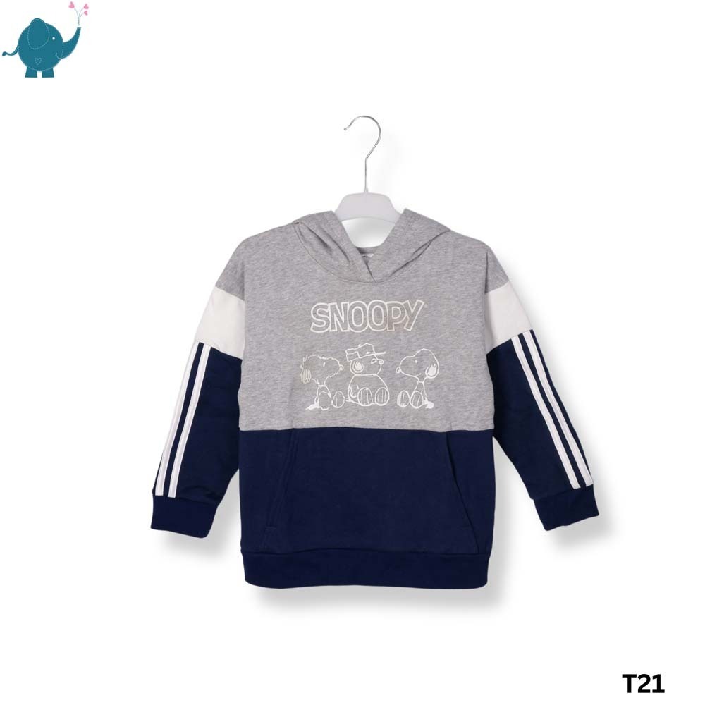 Max & Mia Kid Hoodie T21 Light Grey 6T