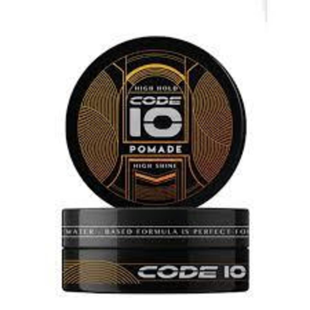 Code 10 Medium Hold Ultimate Shine Hair Styling Waterbase Pomade 60G