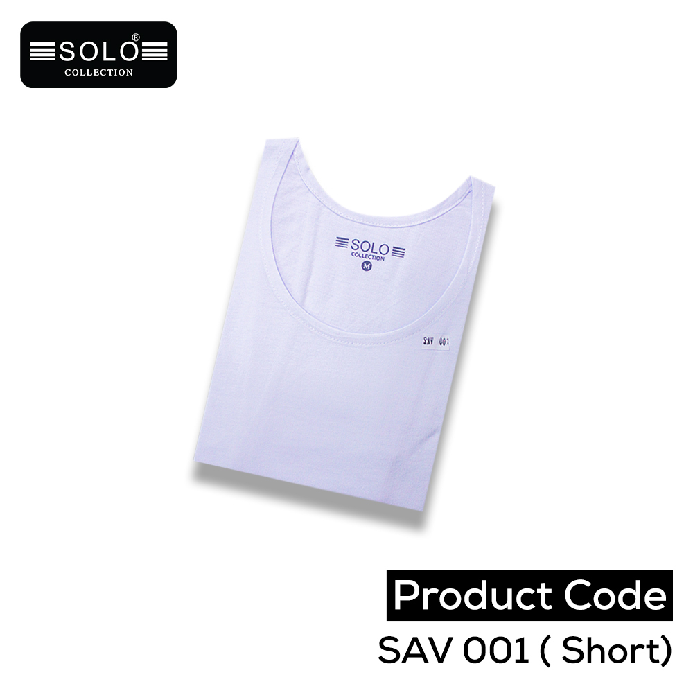 Solo Collection Men Plain Vest SAV 001 White Medium