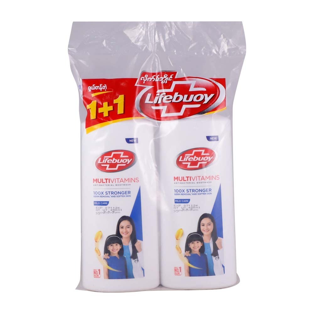 Lifebuoy Antibacterial Body Wash Mild Care 450MLx2