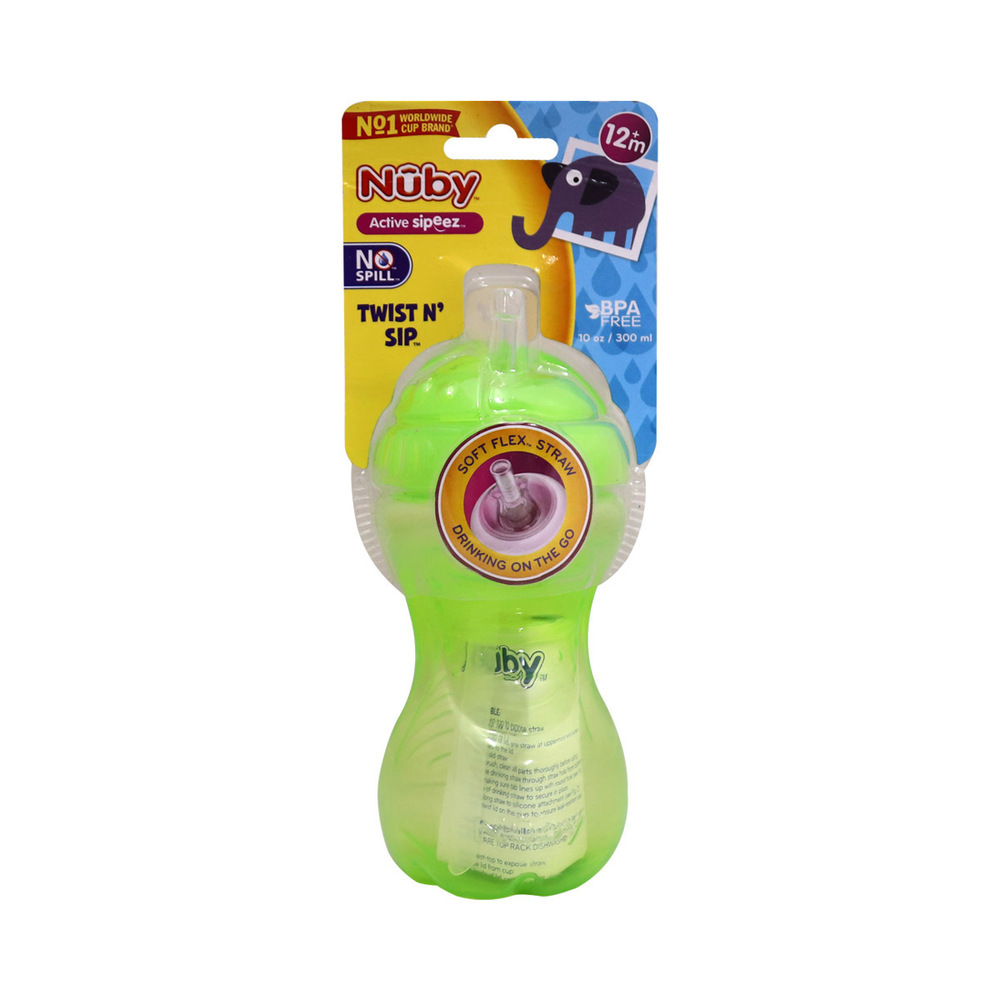 Nuby Twist N` Sip Straw Bottle 10OZ 300ML NO.10371