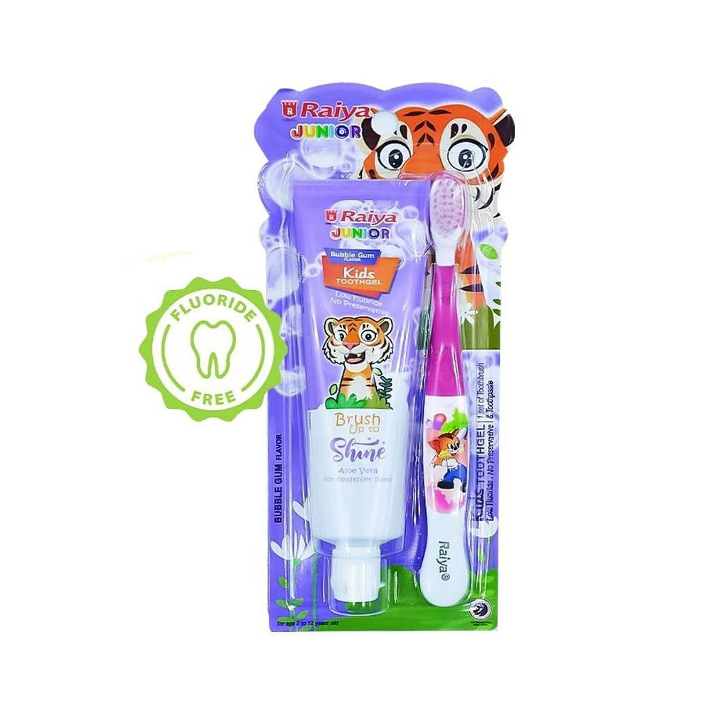 Raiya Junior Toothbrush&Toothpaste Bubble Gum 75G
