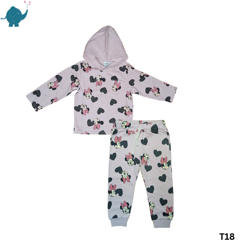 Max & Mia Kid Micky Mouse Two Pieces Set Pink T18 (Large-116LB)