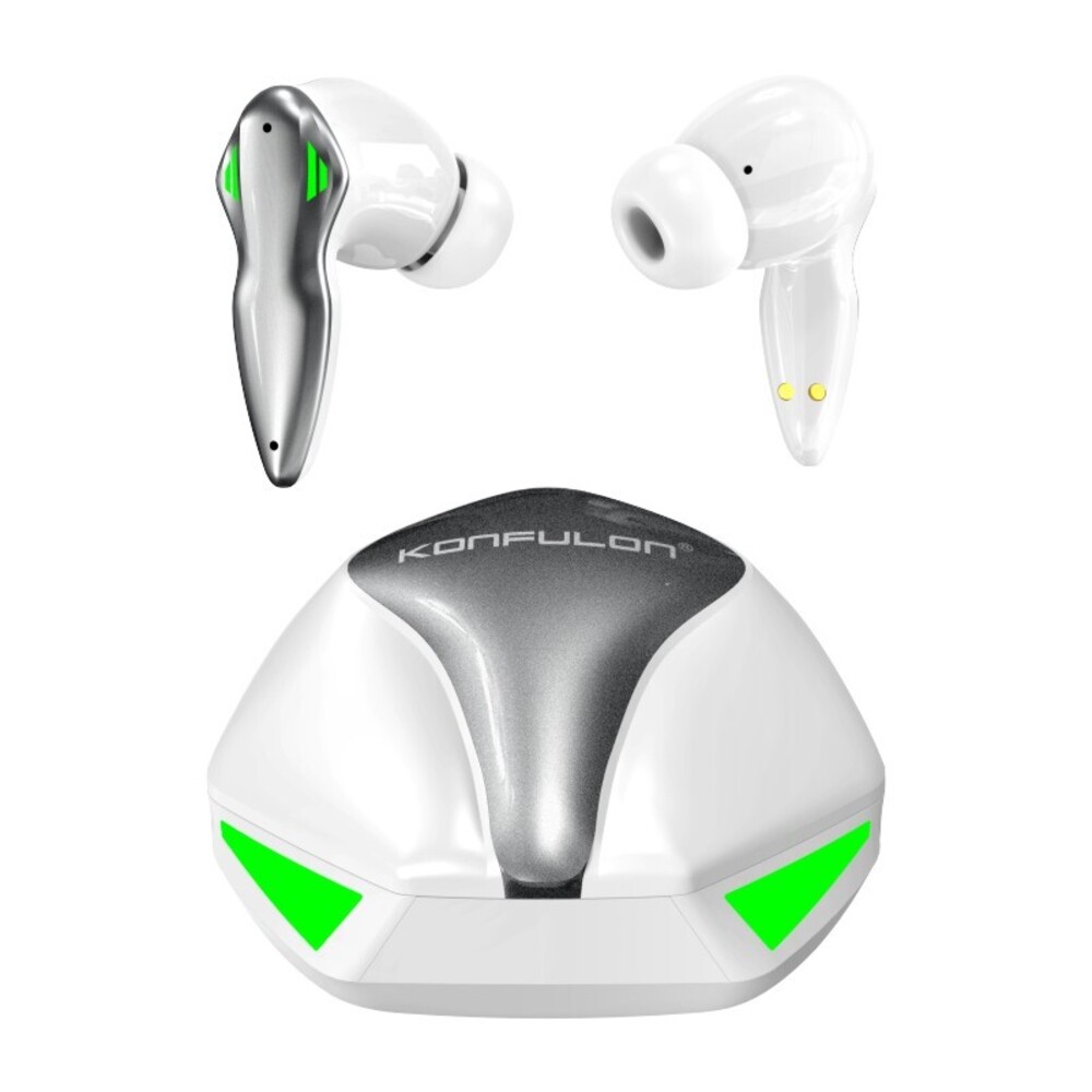 Konfulon GT-01  (TWS Gaming Wireless Earbuds) White