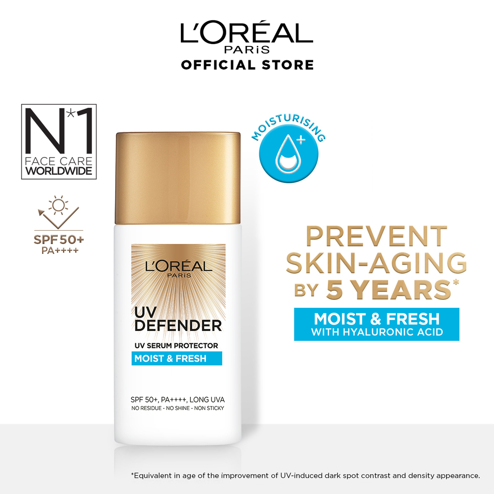 Loreal UV Defender Serum Protector Moist & Fresh Sunscreen SPF 50+ PA+++ 50ML