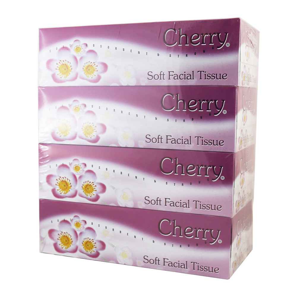 Cherry Facial Tissue Box 2Ply 100PCSx4