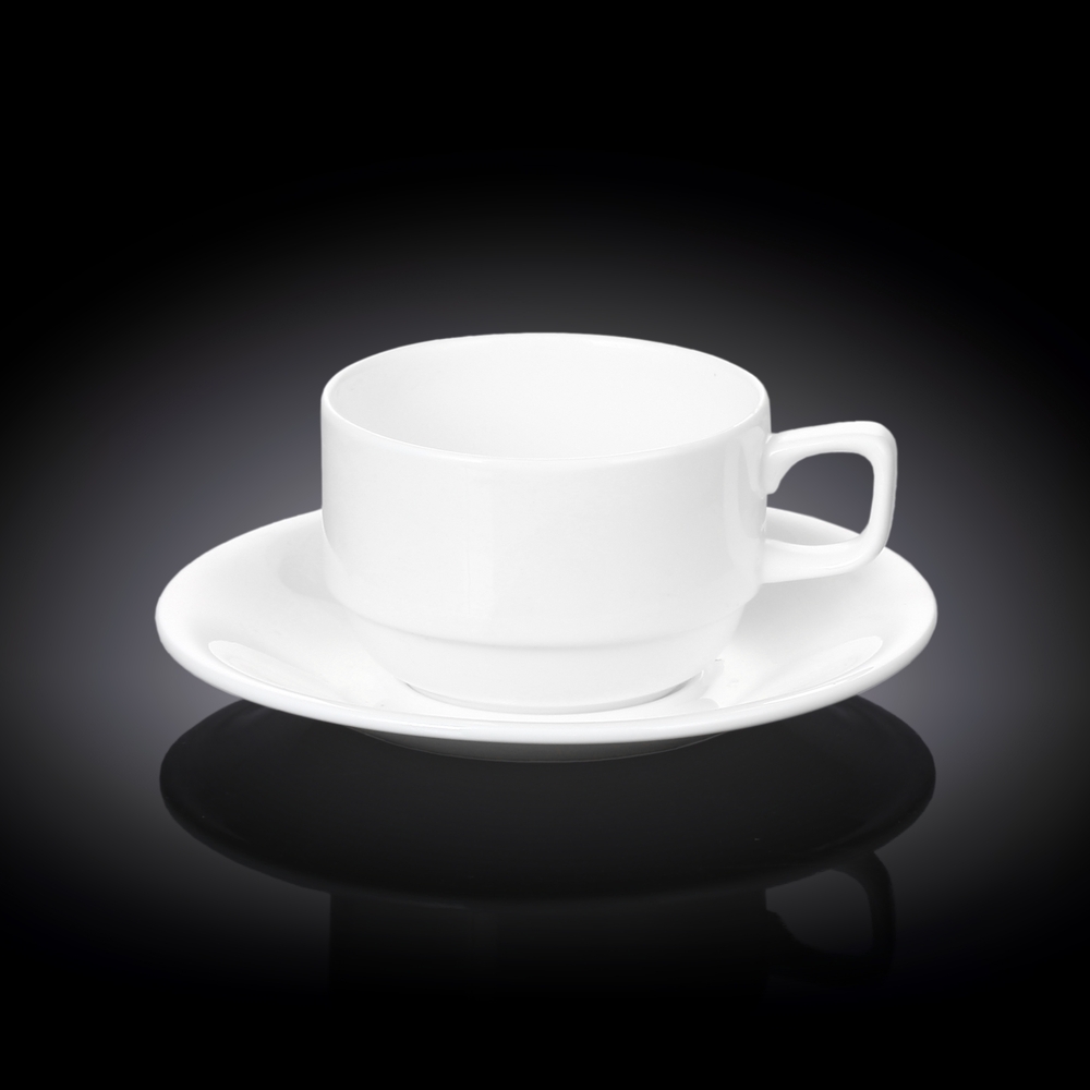 Wilmax Tea Cup & Saucer 7OZ (220ML) (3PCS) WL-993008