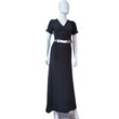 TS Dress Collection Crop Top String and Long Skirt Black Large