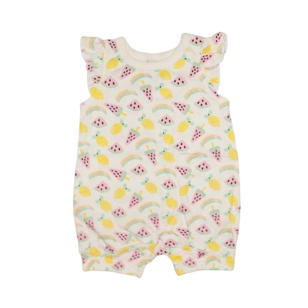 Te Te & Ta Ta Girl Romper Short Sleeves White 0-3 Months (1PCS) KRPG-S101