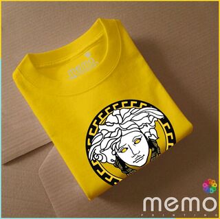 memo ygn Versace head unisex Printing T-shirt DTF Quality sticker Printing-Red (XL)