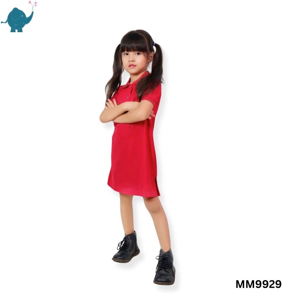 Max & Mia Kids Girl Polo Dress MM9929 Red Small