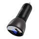 Acefast B6 63W Metal Car Charger (USB-A+USB-C) With Digital Display Black