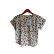 Kudos Floral Chiffon Woman Blouse White B-007 Small