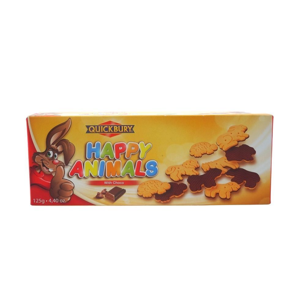 Quickbury Happy Animals Cookies Milk Choco 125G