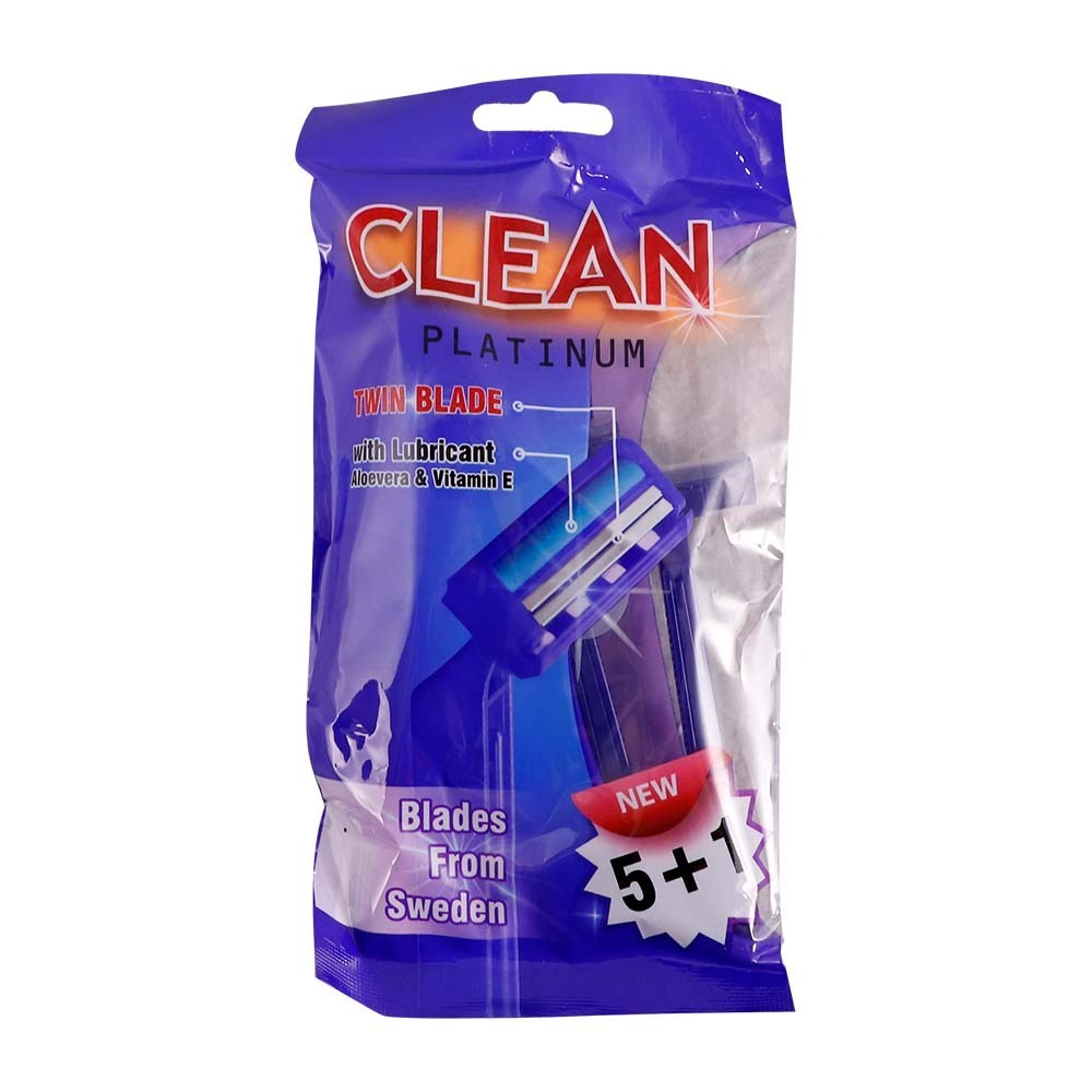 Clean Platinum Twin Blade 6PCS (Blue)