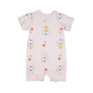 Te Te & Ta Ta Short Romper Short Sleeves White 6-9 Months (3Pcs/1Set) KRP-S101