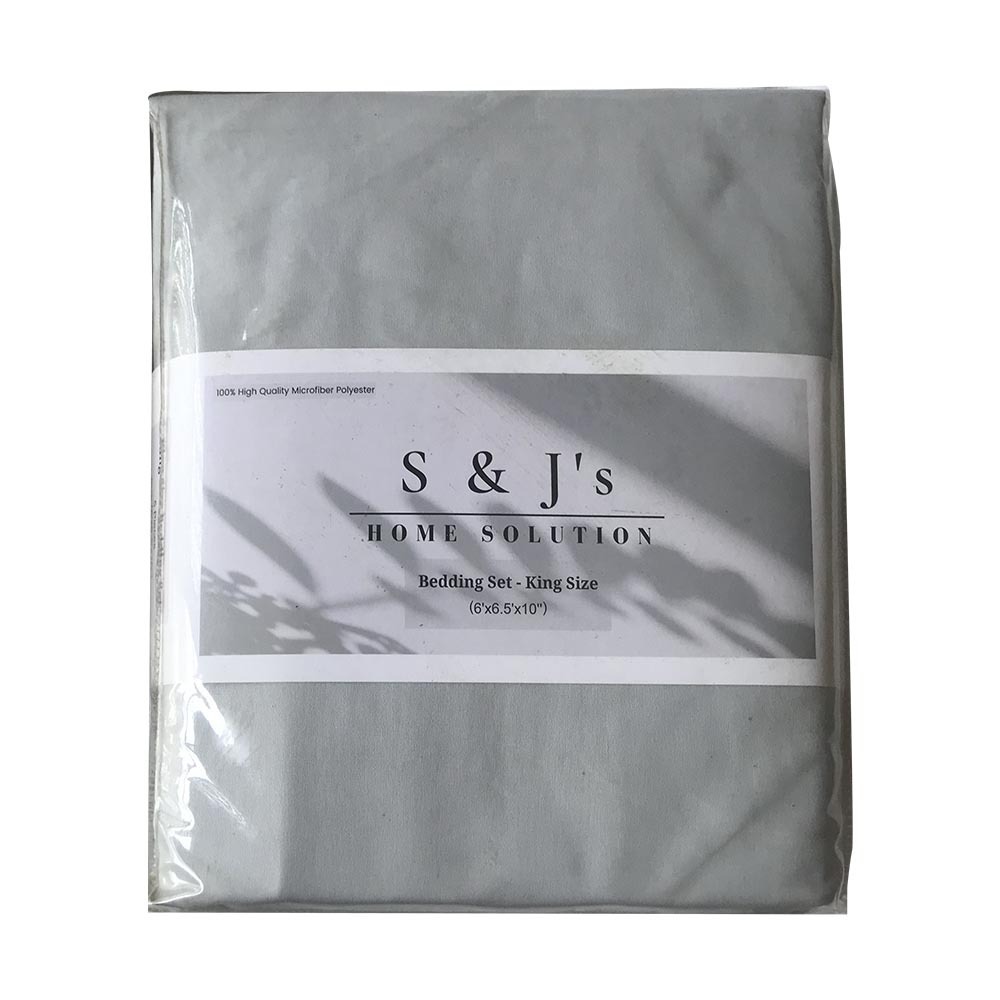 S&J Double Bed Sheet Light grey SJ-01-36