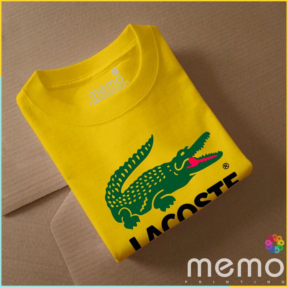 memo ygn lacoste unisex Printing T-shirt DTF Quality sticker Printing-Yellow (Small)