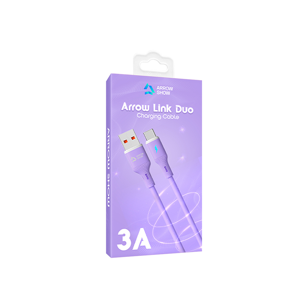 Arrow Show Link Duo Charging Cable Purple 3A CB-116