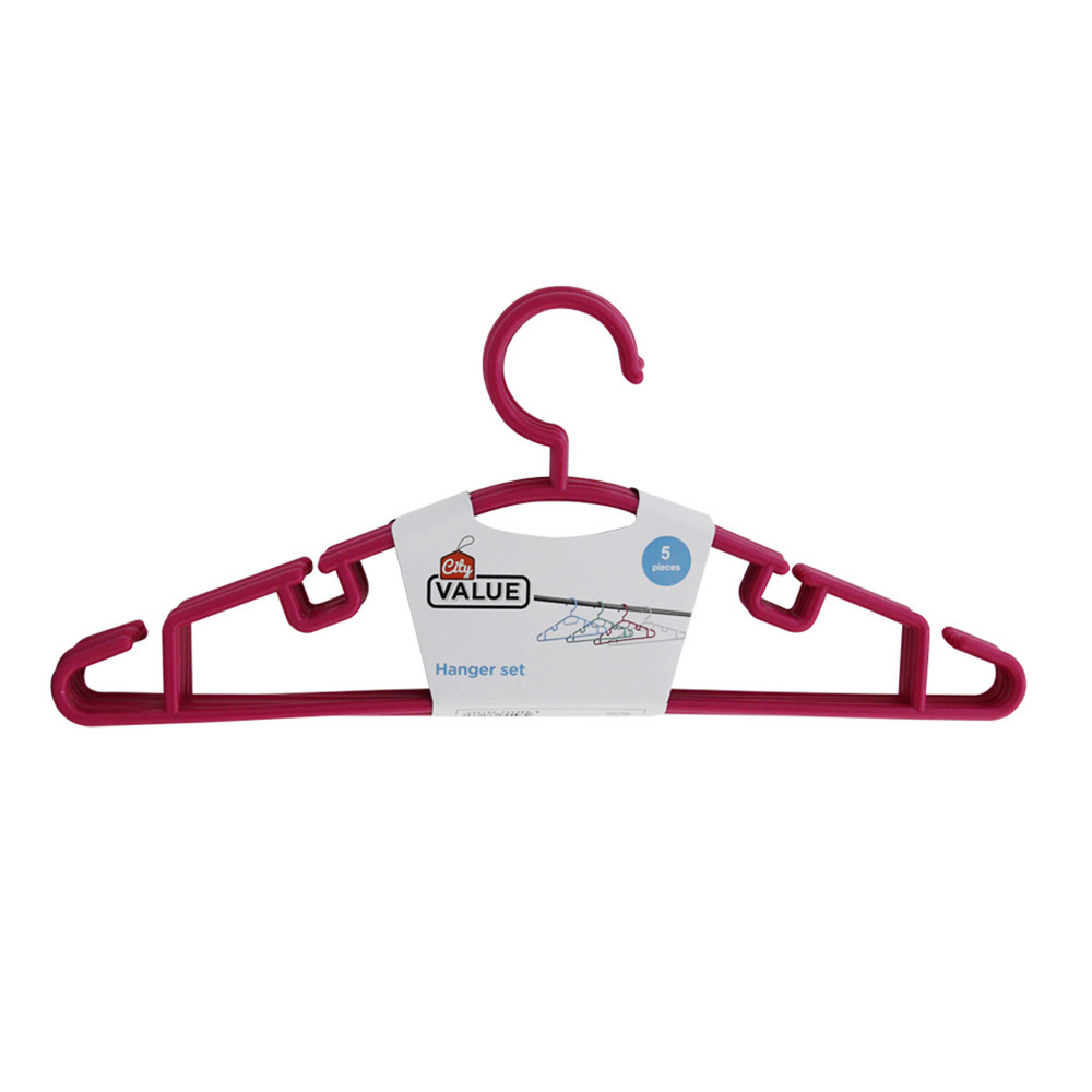 City Value Cloth Hanger 5PCS 41X18CM Pink B20141