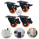 2Inch Caster Trolley Wheel With Safety Brakes - 4 Packs