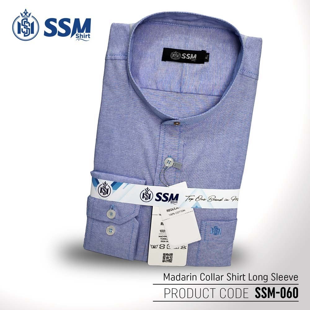 Madarin Collar Shirt Long Sleeve SSM-O-M-L-060 (Orchid Blue) Triple Extra Large
