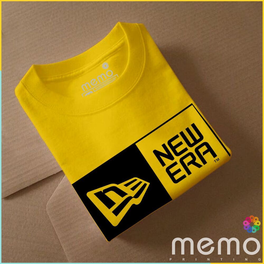 memo ygn new era  unisex Printing T-shirt DTF Quality sticker Printing-Yellow (XL)